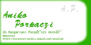 aniko porpaczi business card